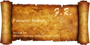 Fenusz Ruben névjegykártya